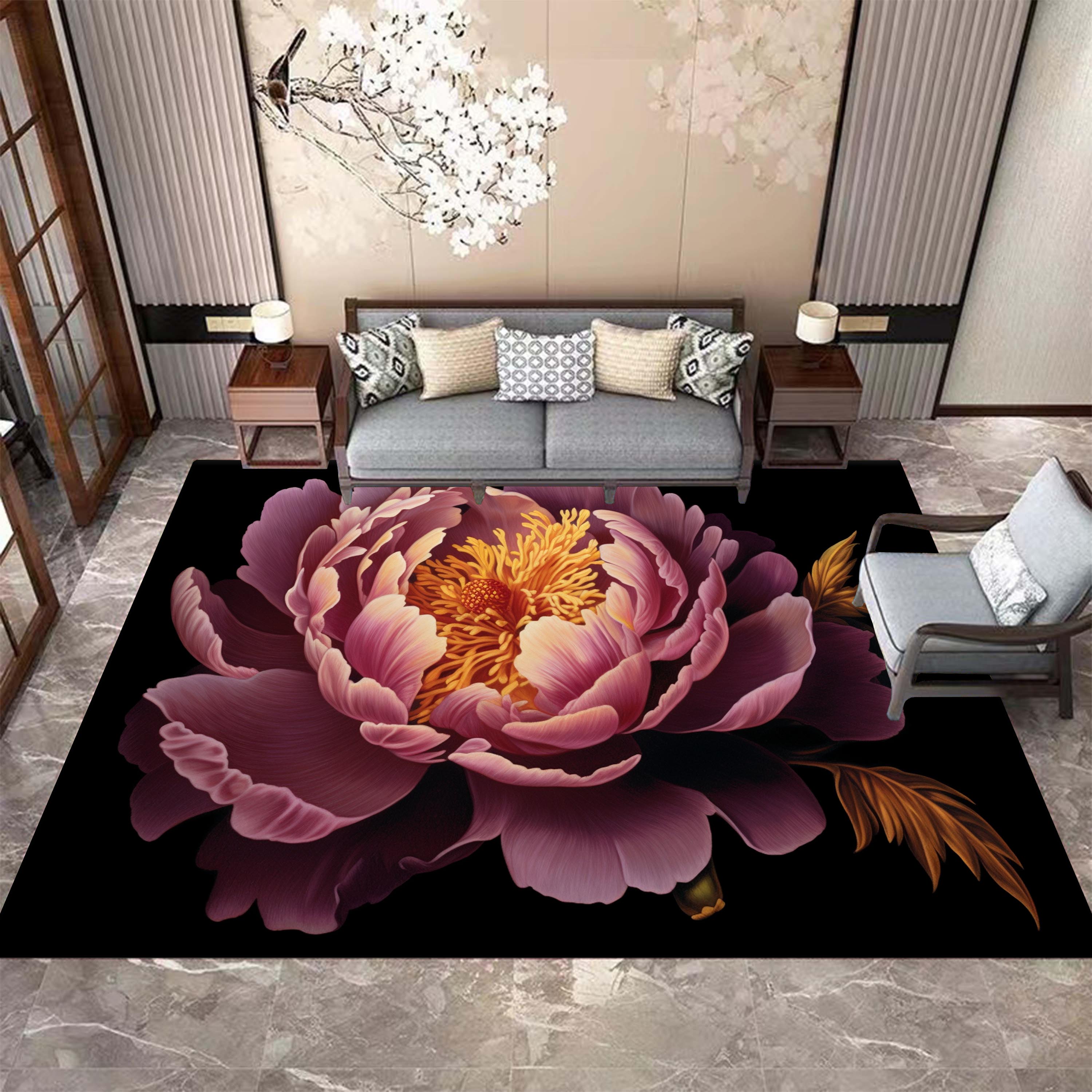 

Толстый пушистый ковер для гостиной, коврик с цветочным рисунком, повседневный ковер, современное украшение для гостиной, ковер для спальни 40x60cm