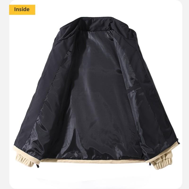 Cozy Up Men's Lightweight Polar Fleece Jacket Full Zip Antistatic Casual Coat Soft Warm Outwear with Zipper Pockets