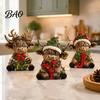 Exquisite Resin Crafts for Display 3Pcs Christmas Highland Cow Figurine, Yak Statues with JOY Letter Sign, Small Ornaments Bookshelf Farmhouse