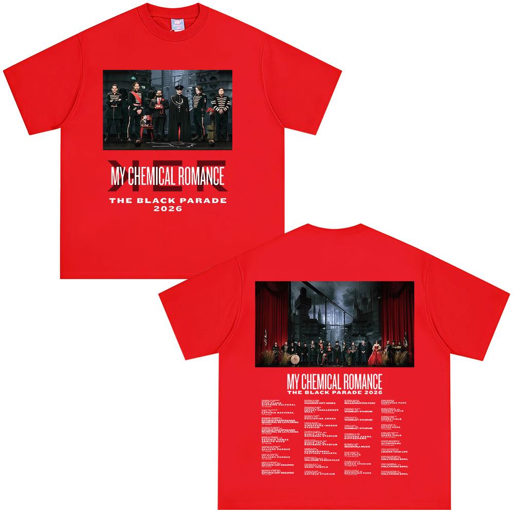 

The Black Parade 2026 Tour Tshirts Punk Rock Band My Chemical RoUnisexce Tshirt Unisexs Women Clothing Cotton Y2K Top Streetwear M