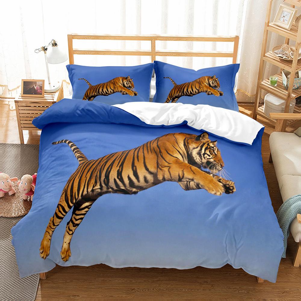 2-3Pcs Duvet Cover Set Housse De Couette Western Tiger Animal Double Comforter Bedding Sets Dropshipping  Customized