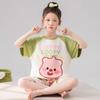 Summer Girls' Loose Short-Sleeve T-shirt & Shorts Set - Cartoon Pajamas for Kids (2026 Style)