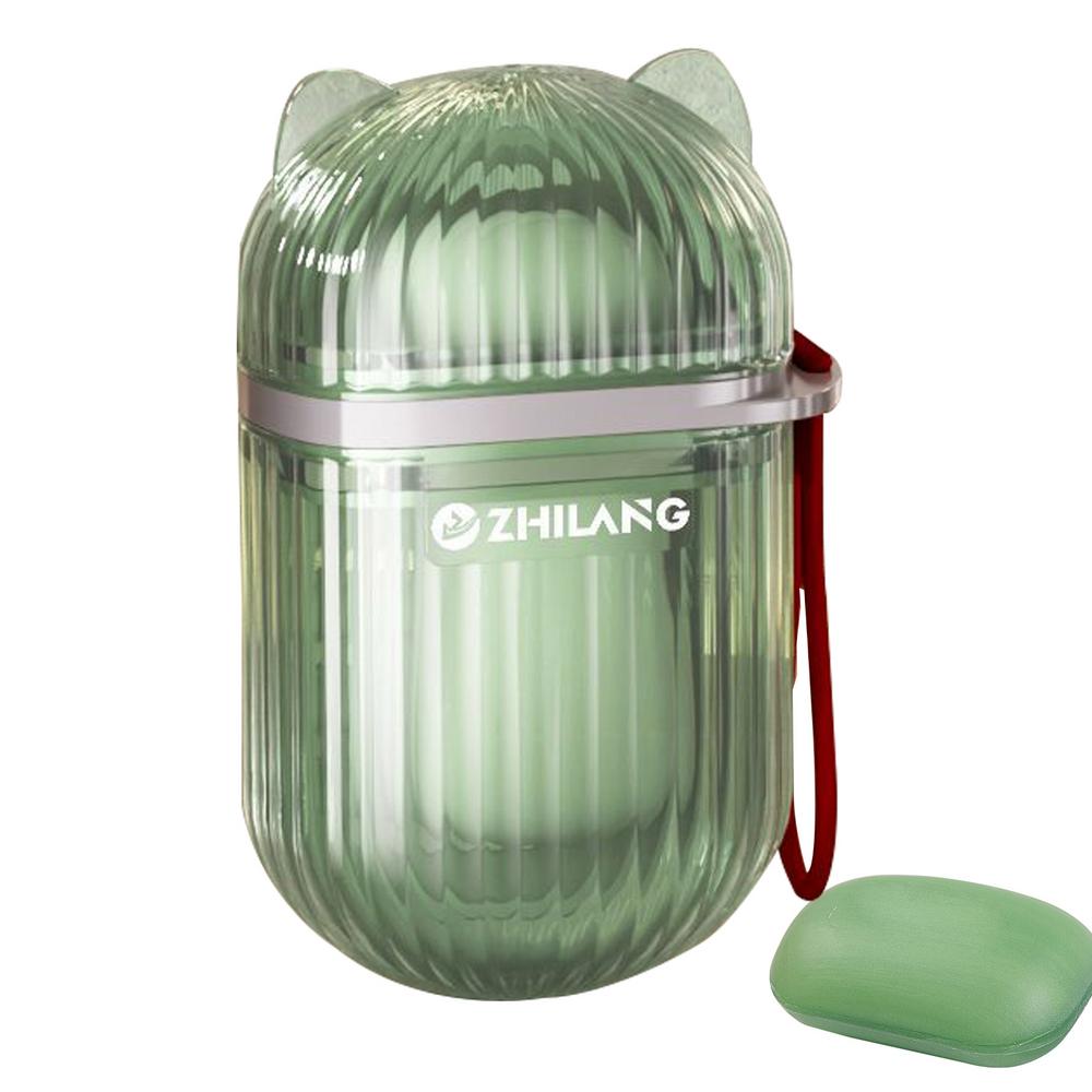 

Soap Container With Lid Leak-Proof Soap Holder Soap Saver Holder Portable Soap Box With Draining Layer Soap Holder Travel Case