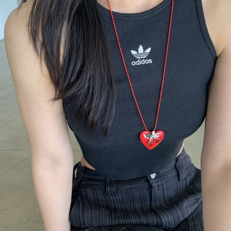 VERRYTASTE Cherry Heart Necklace - Red