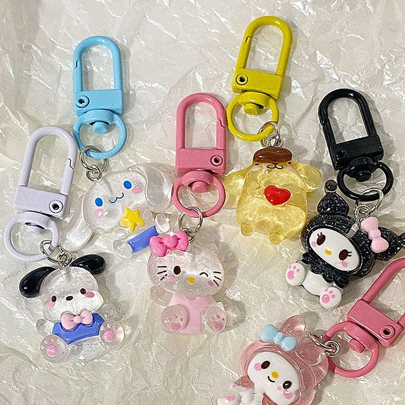 Sanrio Anime My Melody Bag Keychain Cartoon Cinnamonroll Cute Car Keyring Portable Pendant Decoration Accessories