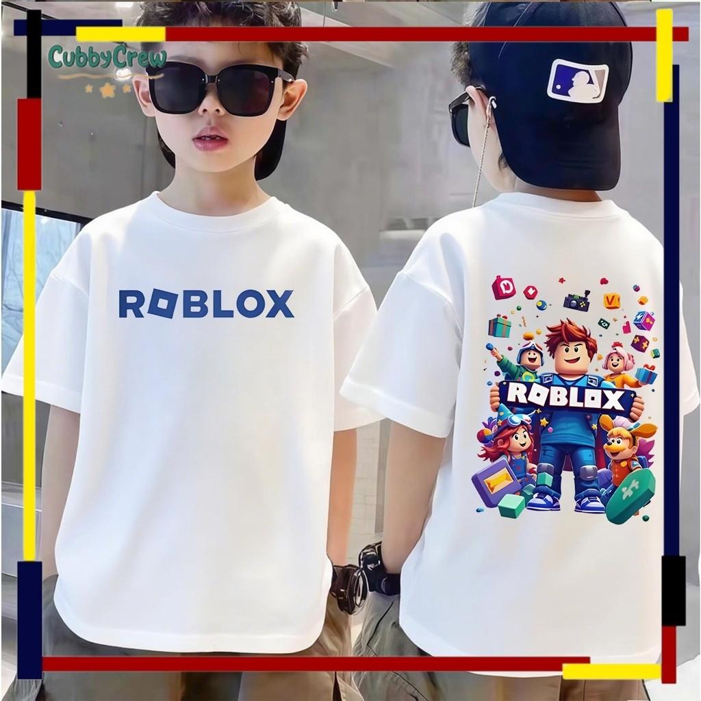 Brand new cool Roblox sport printed children's round neck top