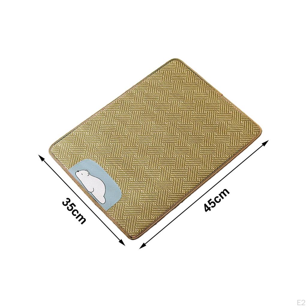 Dog Cooling Mat Cat Sleeping Rattan Reusable Thin Puppy Sleep Cushion Pet Cats Cool