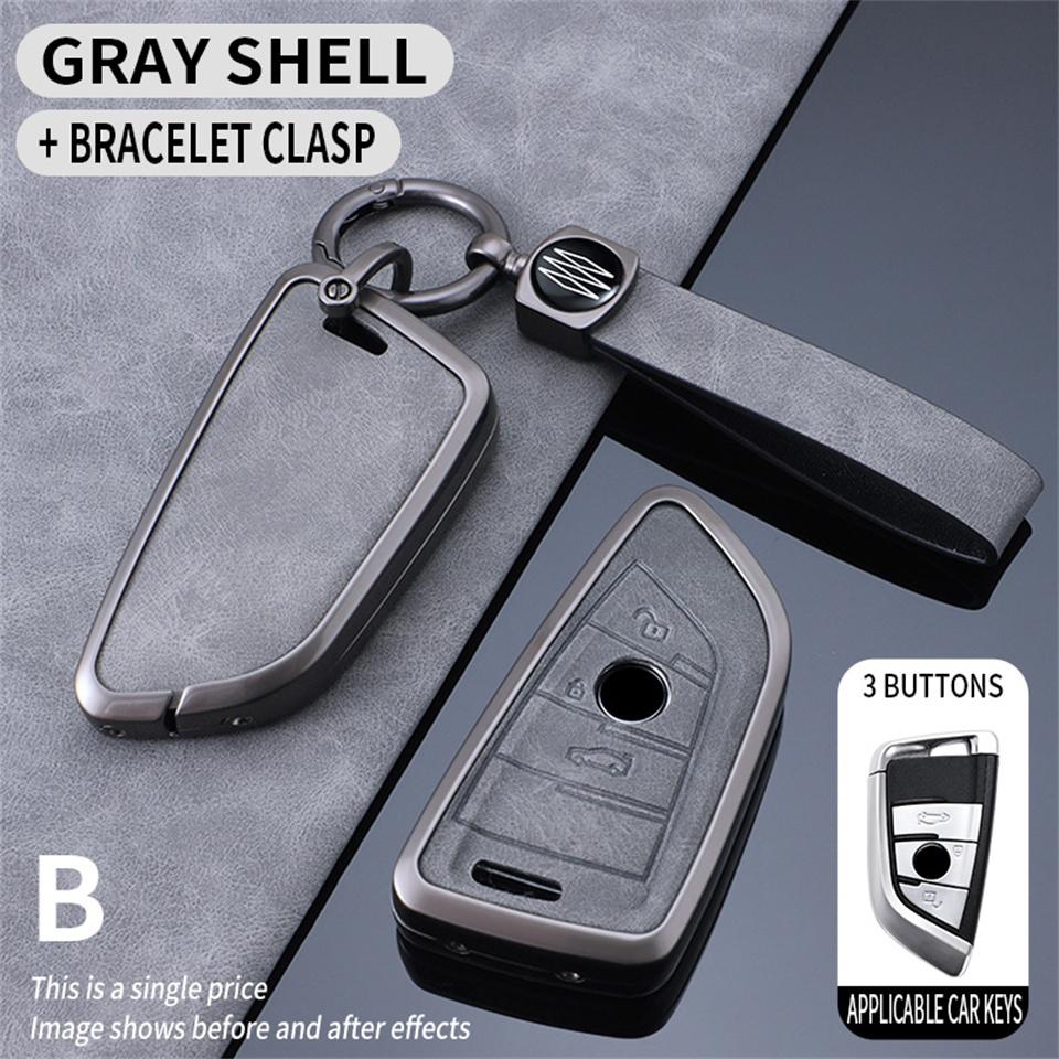

Чехол для ключей от автомобиля, сумка для ключей для Bmw F20 G20 G30 X1 X3 X4 X5 G05 X6, аксессуары, автомобильный Стайлинг, держатель, защита брелка в виде ракушки серый