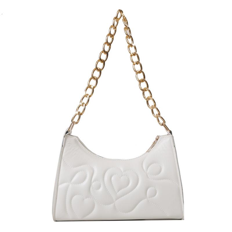 Dámská taška Módní malá čtvercová taška Niche Reliéfní taška přes rameno Řetízková Všestranná taška do podpaží Příliv