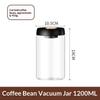 Coffee Bean Storage Container Compact Airtight Press-Down Vacuum Sealed Glass Jar for Small Apartment Kitchen Use