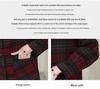 Women's Red Plaid Wool Coat - Korean Style, Autumn/Winter 2025, Double-Sided for Middle-Aged and Elderly