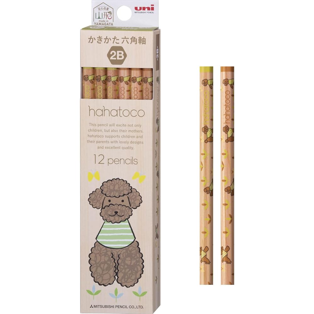 Mitsubishi Pencil Drawing Pencil Hatoko 2B Hahatoko Dog 1 dozen K56382B