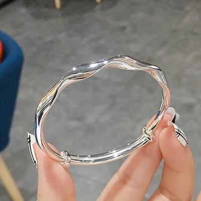 Twist Bracelet Bangle Women Wave Bright Surface Ins Push Pull Adjustable Bangle Jewelry Y2K Accessories