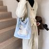 Cotton Clothes Bag Women's Large-capacity New Autumn and Winter Leisure Shoulder Messenger Bag Class Commuter Tote Bag