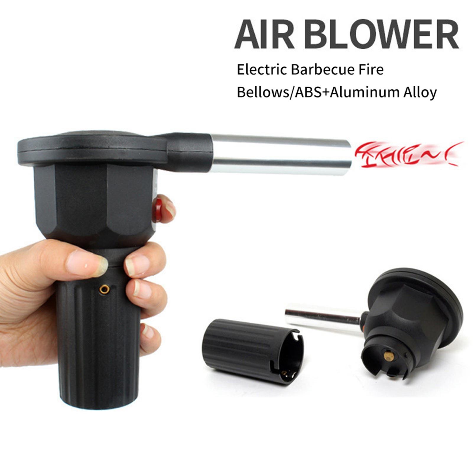 Grill Blower BBQ Blower Portable Battery Powered BBQ Fan Air Blower for Outdoor Camping Picnic Charcoal Grill Barbecue Grill Fan nero
