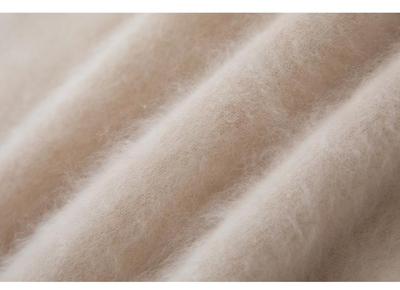 Women's Cashmere V-Neck Pullover, Loose Brushed Knit, Autumn/Winter 2025, All-Color Base Layer Sweater