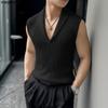 INCERUN Summer Men Sleeveless Solid Knitted Casual Fitted Tank Tops