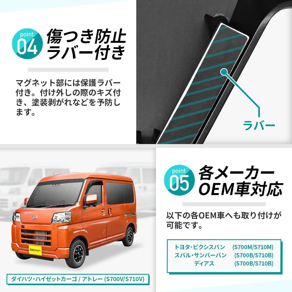 SEIWA Car Specific Product for Daihatsu Hijet Cargo Atley (S700V/S710V) Magnetic Rear Defogger Cover
