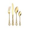 Royal Court 24-Piece Stainless Steel Cutlery Set - Embossed Hollow Steak Knives, Forks, and Spoons