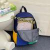 Schoolbag backpack Korean version splicing contrasting color dopamine backpack large capacity campus class outdoor travel student schoolbag