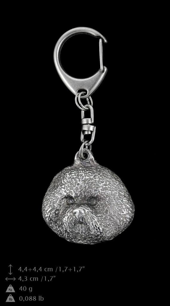 Bichon Frise, Bichon Tenerife, Bichon a poil frise - Postříbřená klíčenka s pejskem, ozdoba na kabelku, přívěsek na batoh značky Art-Dog