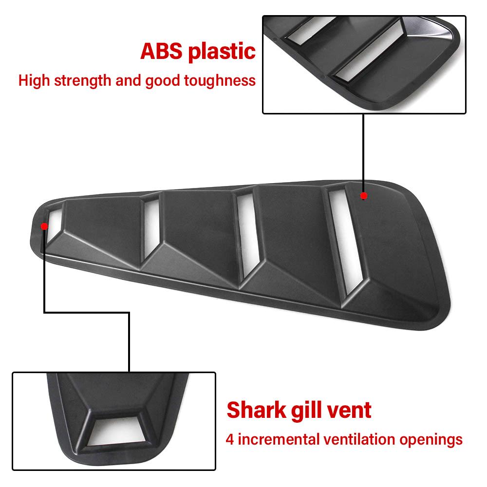 1 Pair Quarter Side Window Louvers Scoop Cover Vent for Air Inlet Tuyere Ventilation Valve For Ford/Mustang 2005-2014