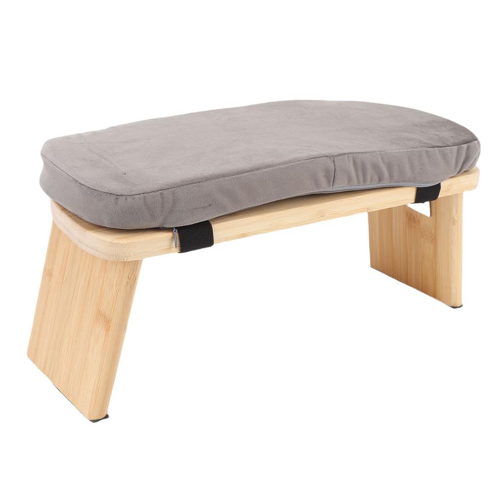 Wooden Meditation Bench Ergonomic Detachable Meditation Kneeling Stool Soft Cushion for   with Carry Bag