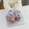 Soft Animal Plush Mittens Windproof Half Finger Gloves Cute Flip Gloves  Girls