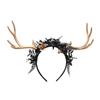 Enormous Reindeer Antlers Headbands For Holiday Incidents Soft Stretchable Fabric Design Family Costume Accessory Christmas Halloween Party Essential