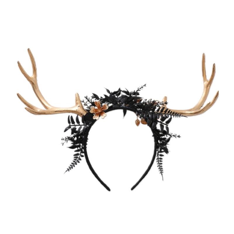 Enormous Reindeer Antlers Headbands For Holiday Incidents Soft Stretchable Fabric Design Family Costume Accessory Christmas Halloween Party Essential