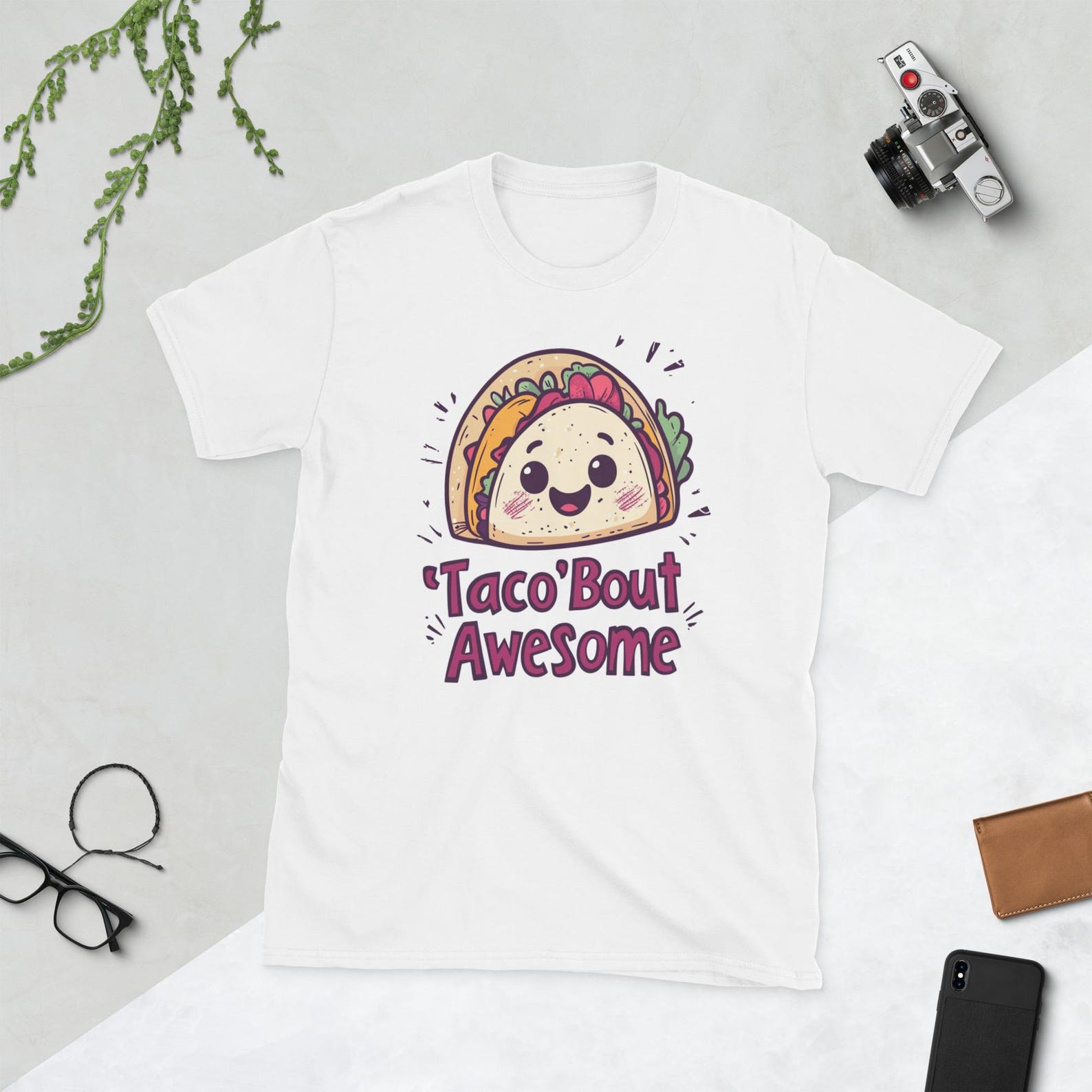 Taco  Bout Awesome T-Shirt – Cute Foodie Pun Tee 2XL
