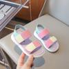 Fashion Girls Sports Sandals Mixed-color Decoration Soft Bottom Non-slip Pink Comfortable PU Upper Open Toe Non-slip Fashion Kids Shoes