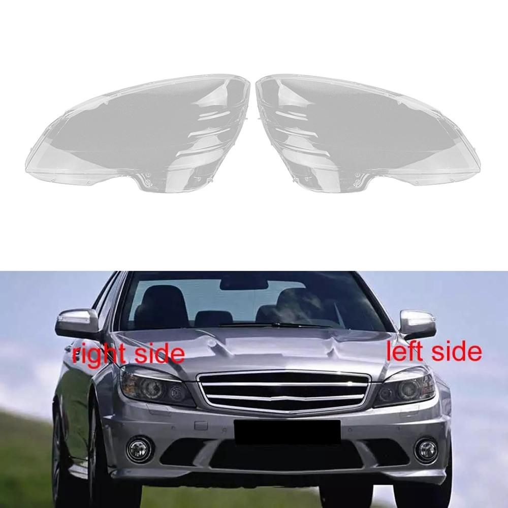 for Benz W204 C180 C200 2008-2010 Left Headlight Shell Lamp Shade Transparent Lens Cover Headlight Cover NONE