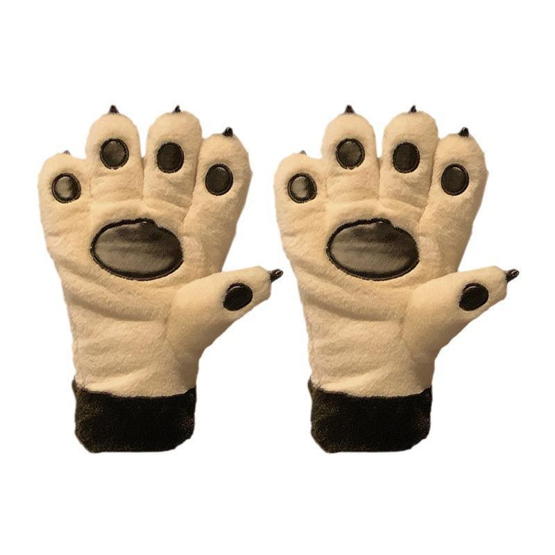 Cute Plush Thick Bear Paw Warm Gloves Claw Paw Plush Mittens Women Jk Gloves Winter Outdoor Cosplay Gloves Couple Accessories