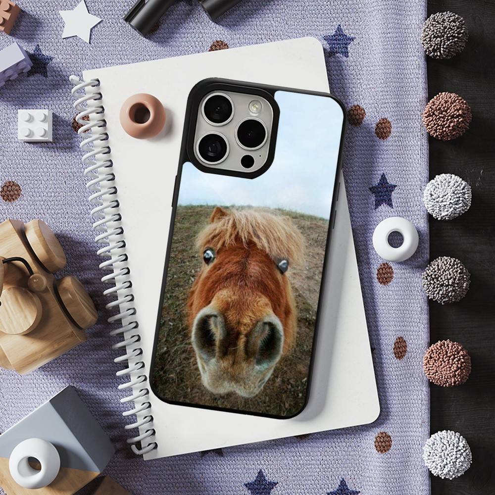 Funny Art Horse Animal Phone Case For iPhone 13,15,17,14,Pro,Max,For Magsafe,Plus,12,11,16,Mini,Magnetic Wireless Charging