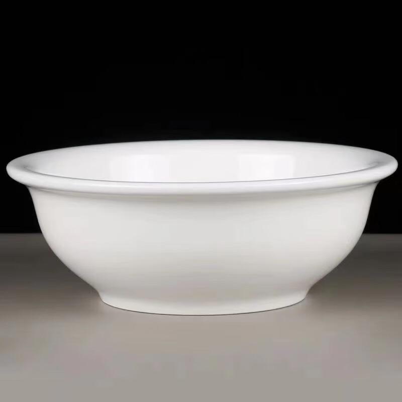 8-inch White Thickened Ceramic Soup Bowl