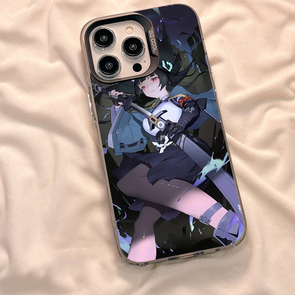 Hoshimi Miyabi ZZZ Phone Case For IPhone 17 16 15 14 13 12 11 Pro Max Plus Color Silver Cover
