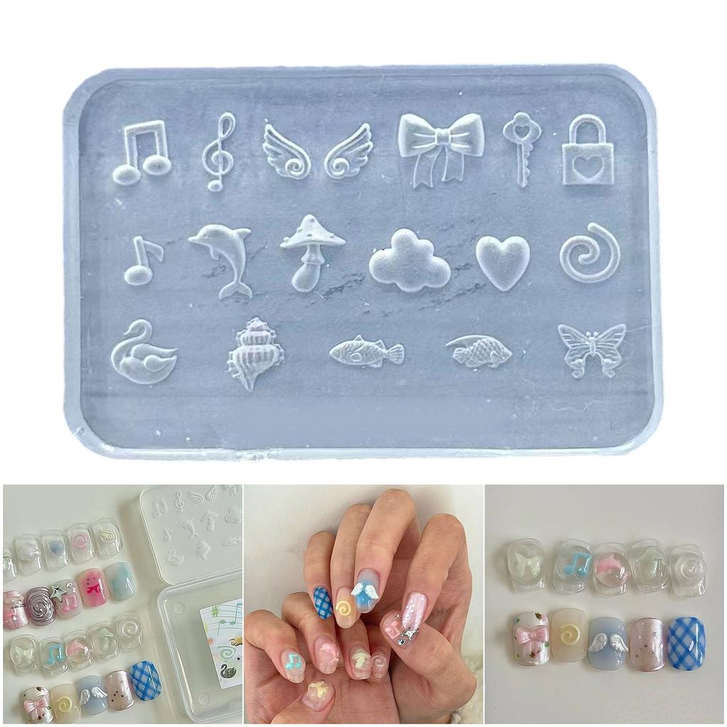 Silicone 3D Nail Embellishment Molds Various Shape Small Accessories Crafting Molds Present for Beauty Enthusiasts