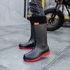 Herren Regenstiefel Langer Schaft Wasserschuhe Rutschfest Wasserdicht Sicherheitsarbeitsschuhe Plateau Kniehoch Regenstiefel Galoschen Anglerschuhe