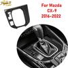 Black Stainless Steel Gear Shift Panel Decor Cover Trim For Mazda CX-9 2016-