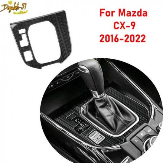 Black Stainless Steel Gear Shift Panel Decor Cover Trim For Mazda CX-9 2016-