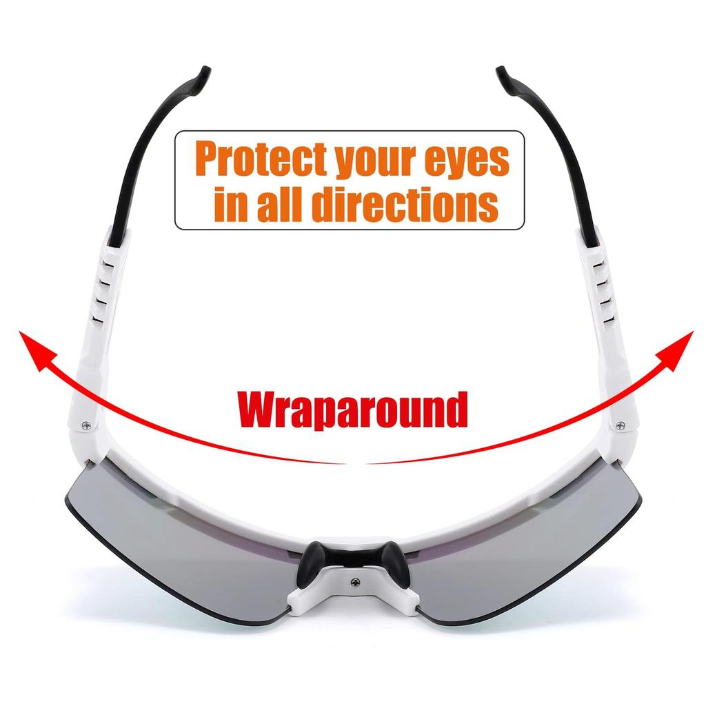 FEISEDY Polarized Sports Sunglasses with UV Large for Outdoor B2837 Men's Protection, Lens, Activities, Golf, Cycling,