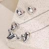 Bow Love Doudou Necklace Earrings Set High-End Women'S Niche Clavicle Chain Personalized Items
