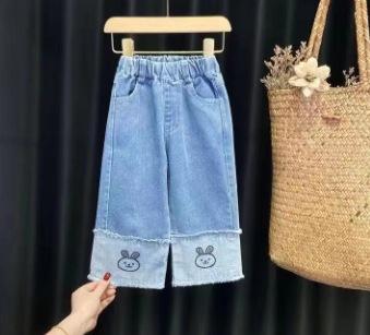 Spring Girls Fashion 2 Piece Set Korean Princess Blouse And Wide Leg Pants For Kids