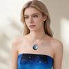 Van Gogh Starry Night Necklace Star Moon Puppy Dog Necklace Asymmetric Night Sky Black Cat Necklaces For Women Birthday Jewelry