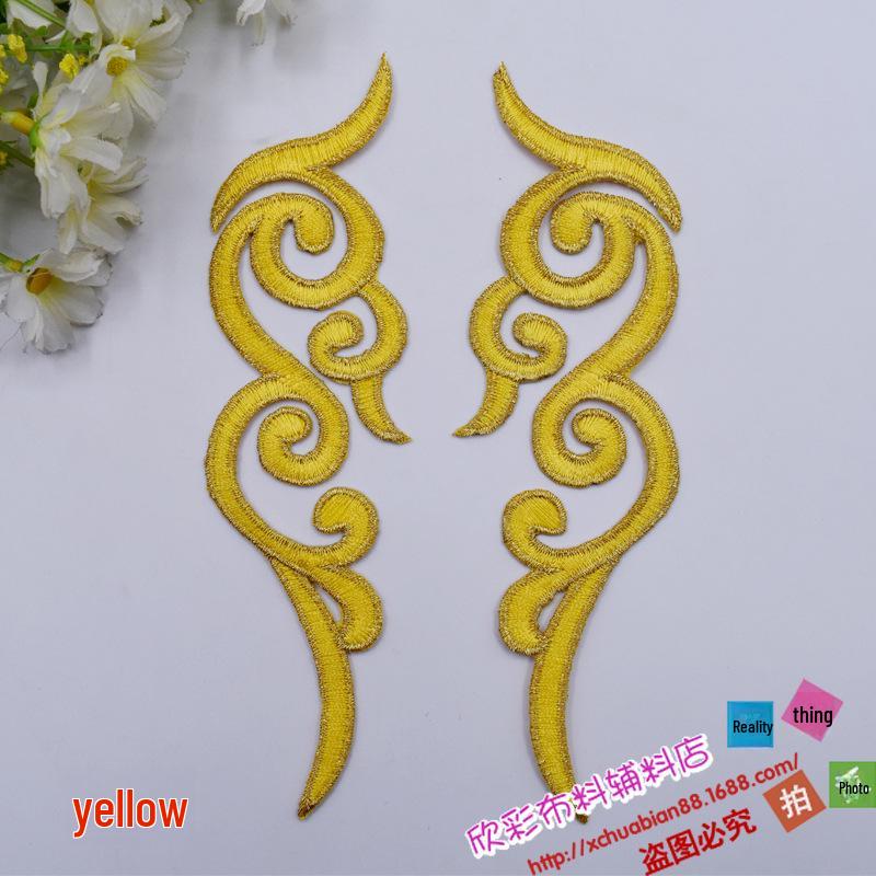 Cuello y puños adhesivos DIY: Parche Étnico Bordado de Flor y Nube