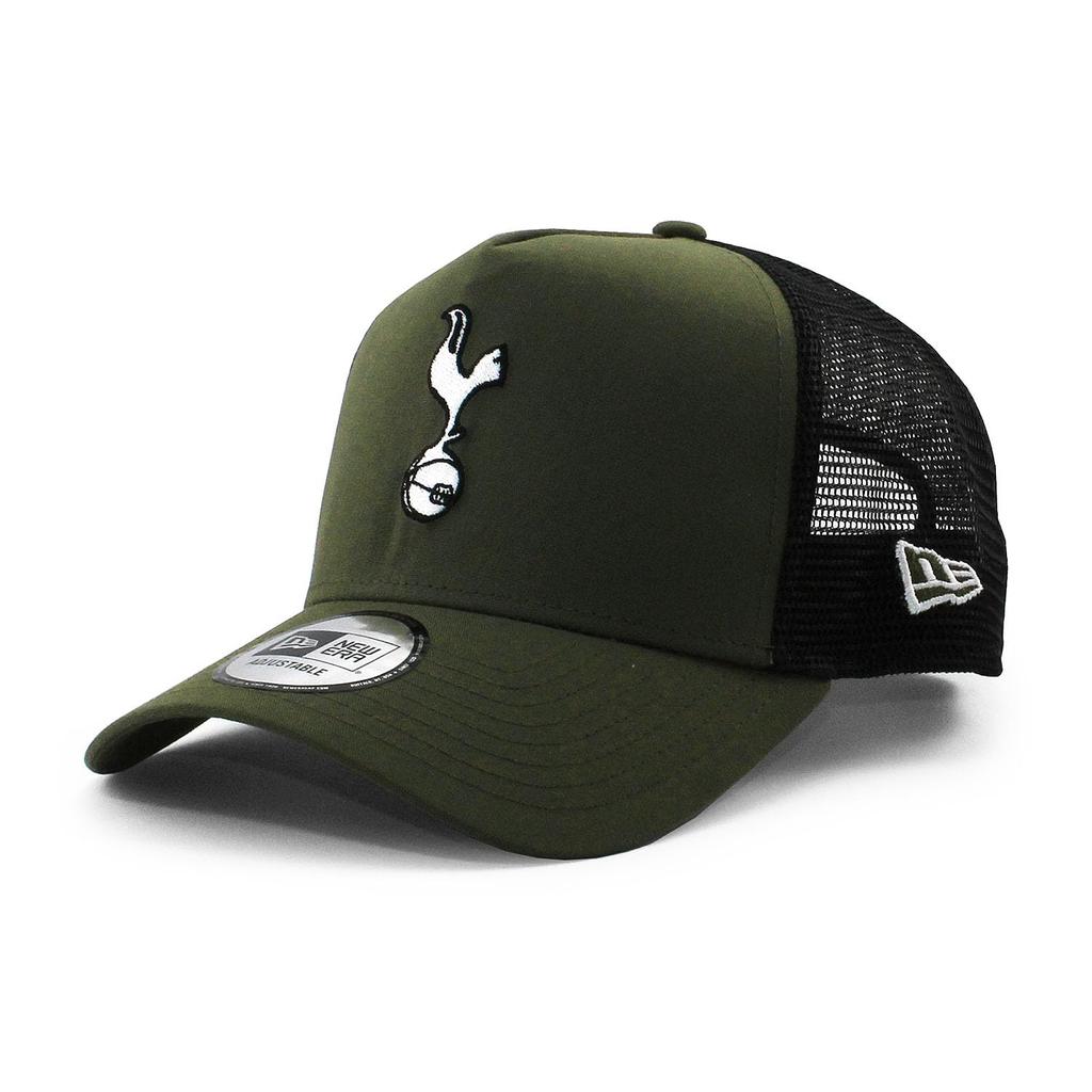 New Era Mesh Cap Tottenham Hotspur Premier League Repreve Trucker Mesh Cap Olive TOTTENHAM HOTSPUR Snapback SNAPBACK Hat E-Frame [Used]