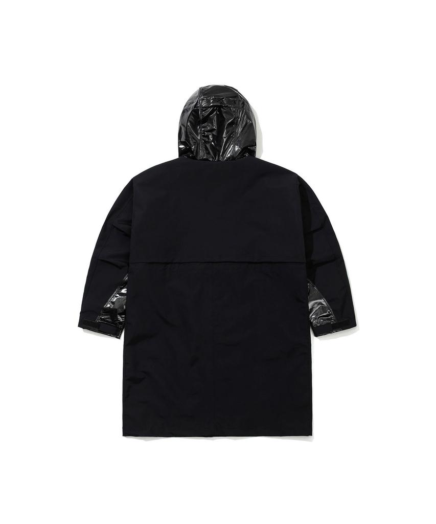BSRABBIT Gloss Panel Raincoat Black