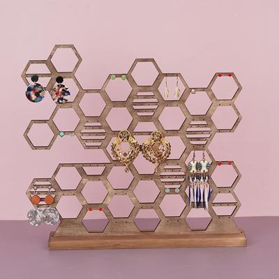 Neues Holzschmuckregal Für +vertikale Schreibtisch-Ohrringaufbewahrung Display-Requisiten Ohrringe Und Ohrringständer