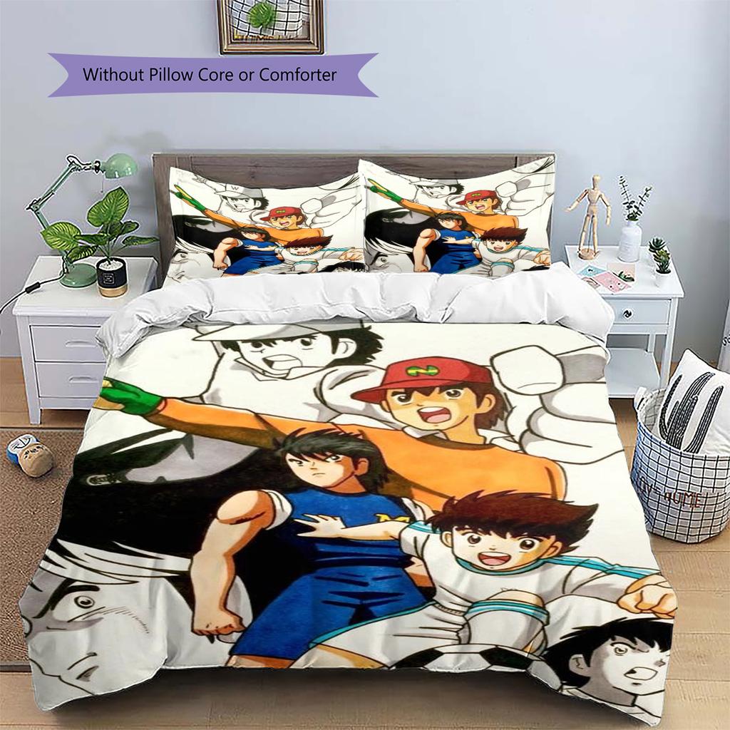 Captain Tsubasa Daily Use Bedding Anime Patterned Duvet Cover Set & Case Nice Fan Gift Bedroom Ornament Room Decor Set -xia91